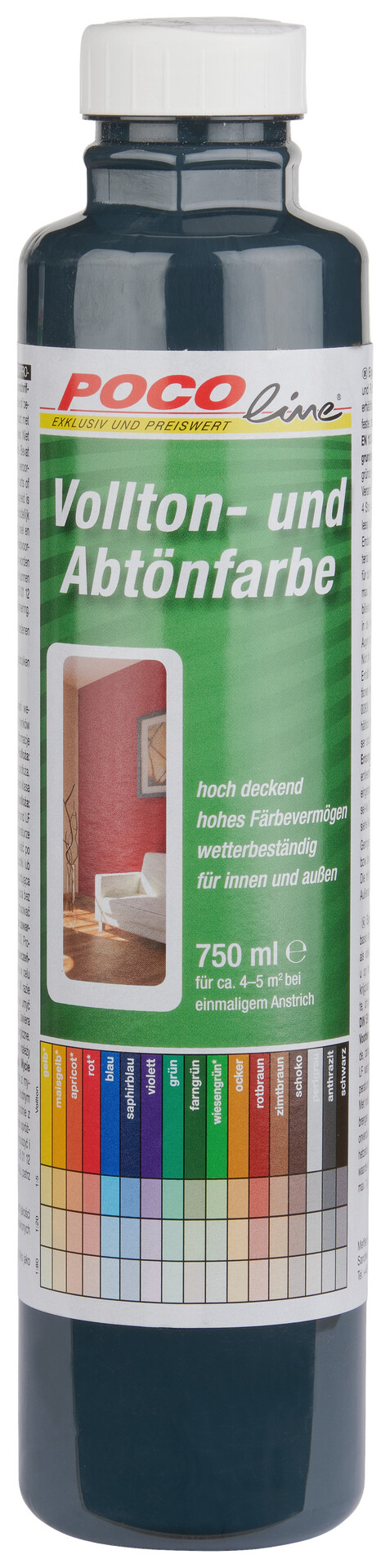 POCOline Vollton- und Abtönfarbe anthrazit ca. 0,75 l
