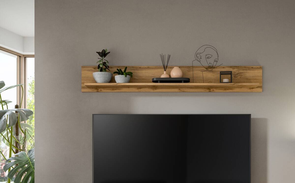 Wandboard Jam Eiche Wotan Nachbildung weiß B/H/T: ca. 140x20x15 cm