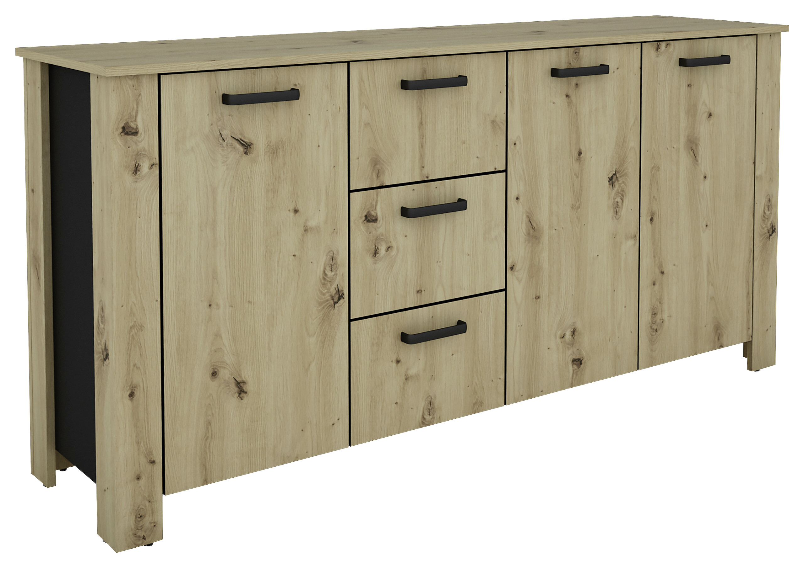 Sideboard FARO Eiche schwarz B/H/T: ca. 160x84x40 cm