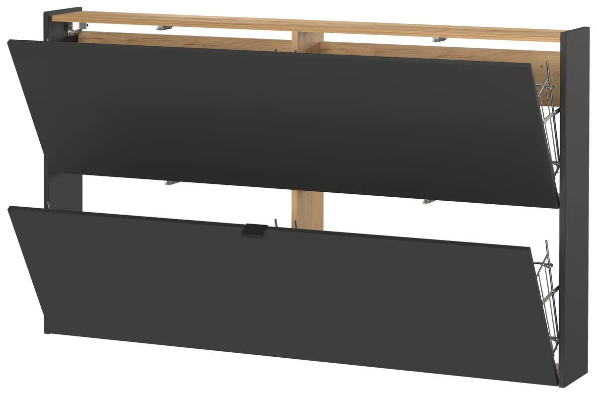 Schuhschrank 1392-549 Graphit Optik Eiche Navarra Nachbildung B/H/T: ca. 140x85x19 cm