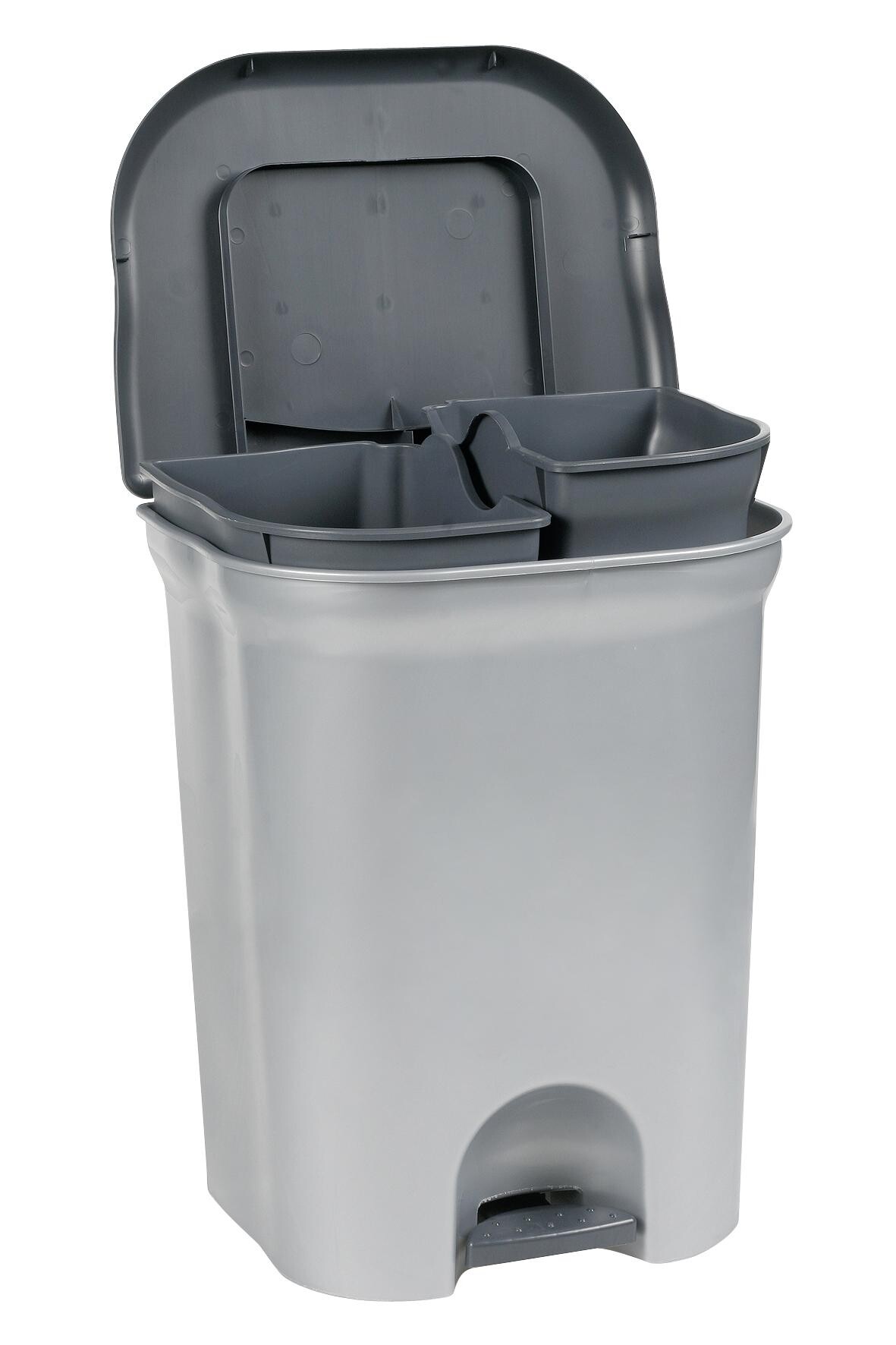 keeeper Abfalleimer silber B/H/L: ca. 46x29,5x37,5 cm