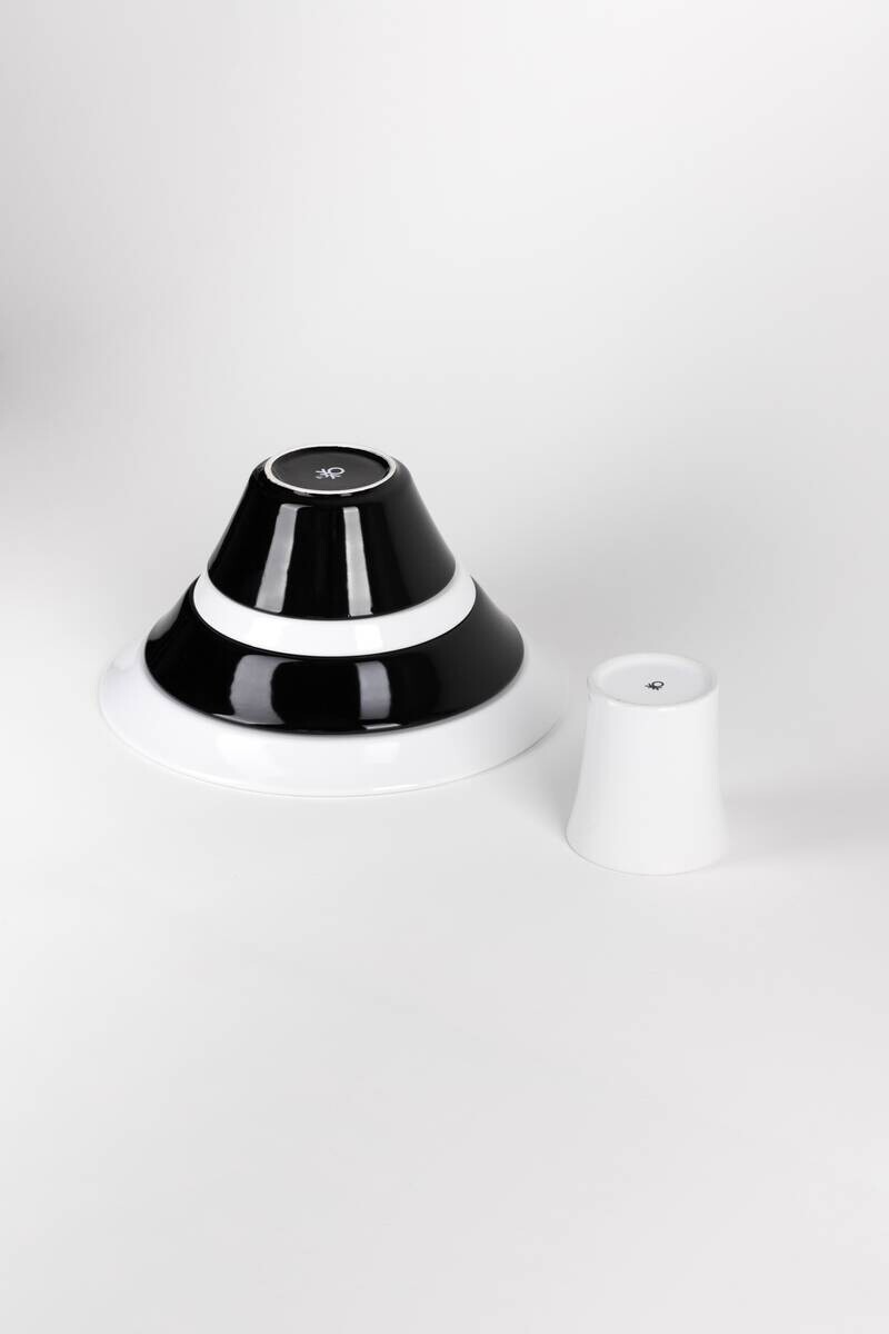 BENETTON Kombiservice Black & white schwarz Steingut 5 tlg.