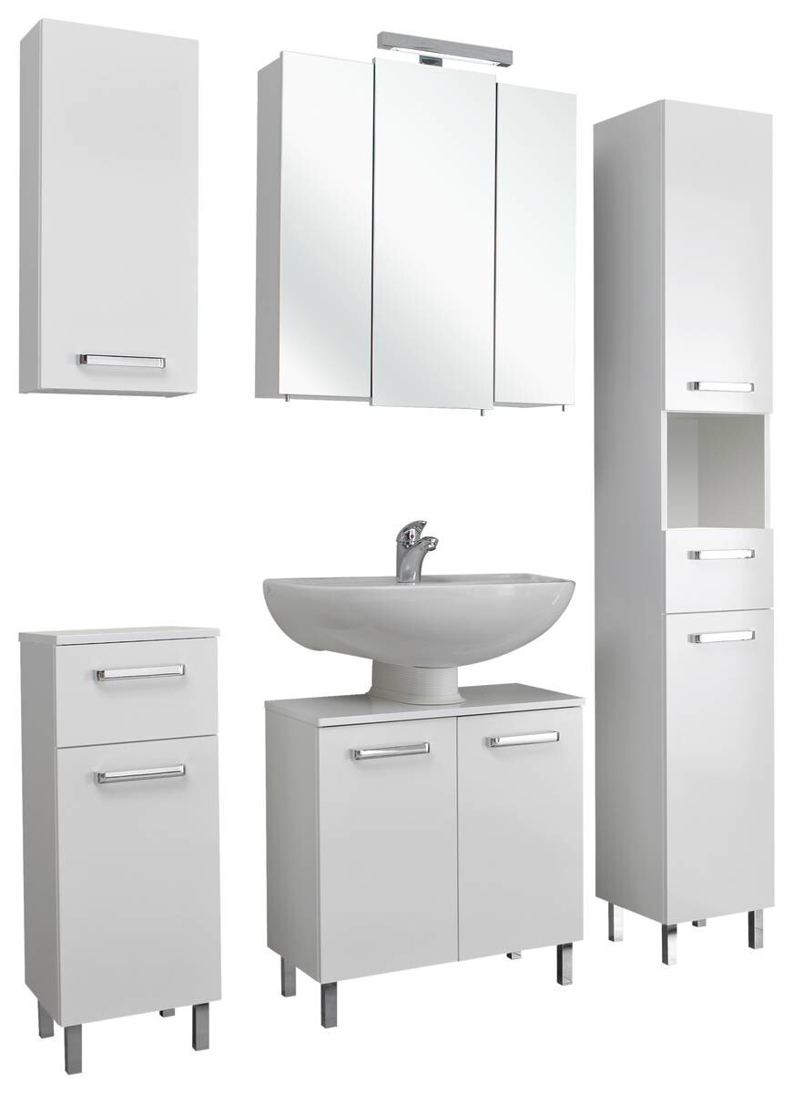 Badezimmer-Set Quickset 312 weiß glanz B/H/T: ca. 120x200x33 cm