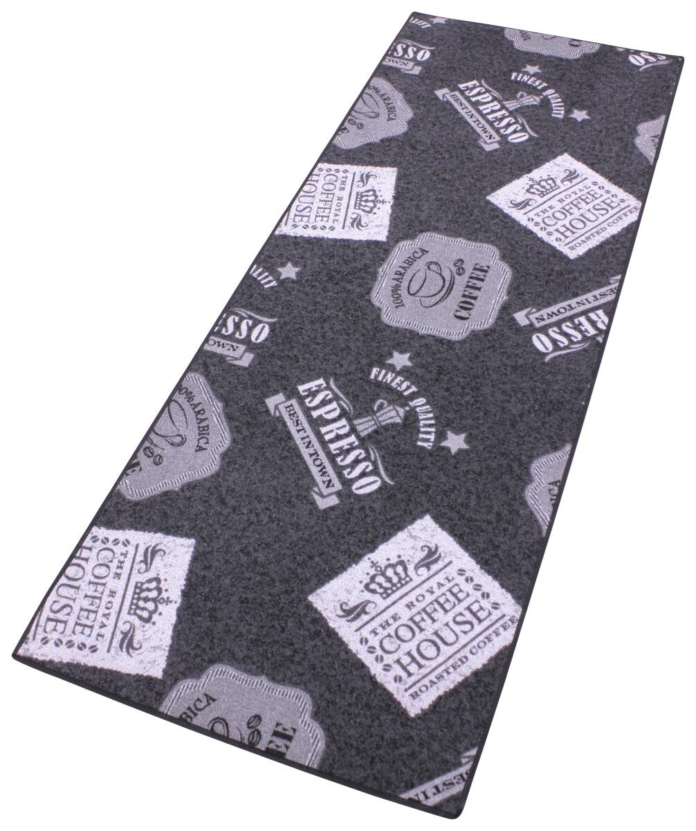 Küchenläufer Coffe Patterns grau B/L: ca. 67x180 cm