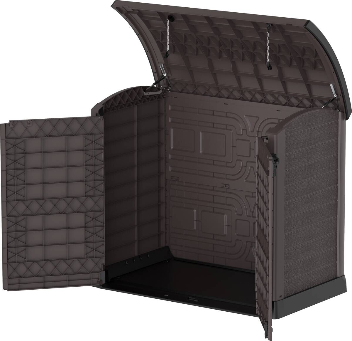 VCM Mülltonnenbox 2er StoreAway braun Kunststoff B/H/L: ca. 145x125x83 cm