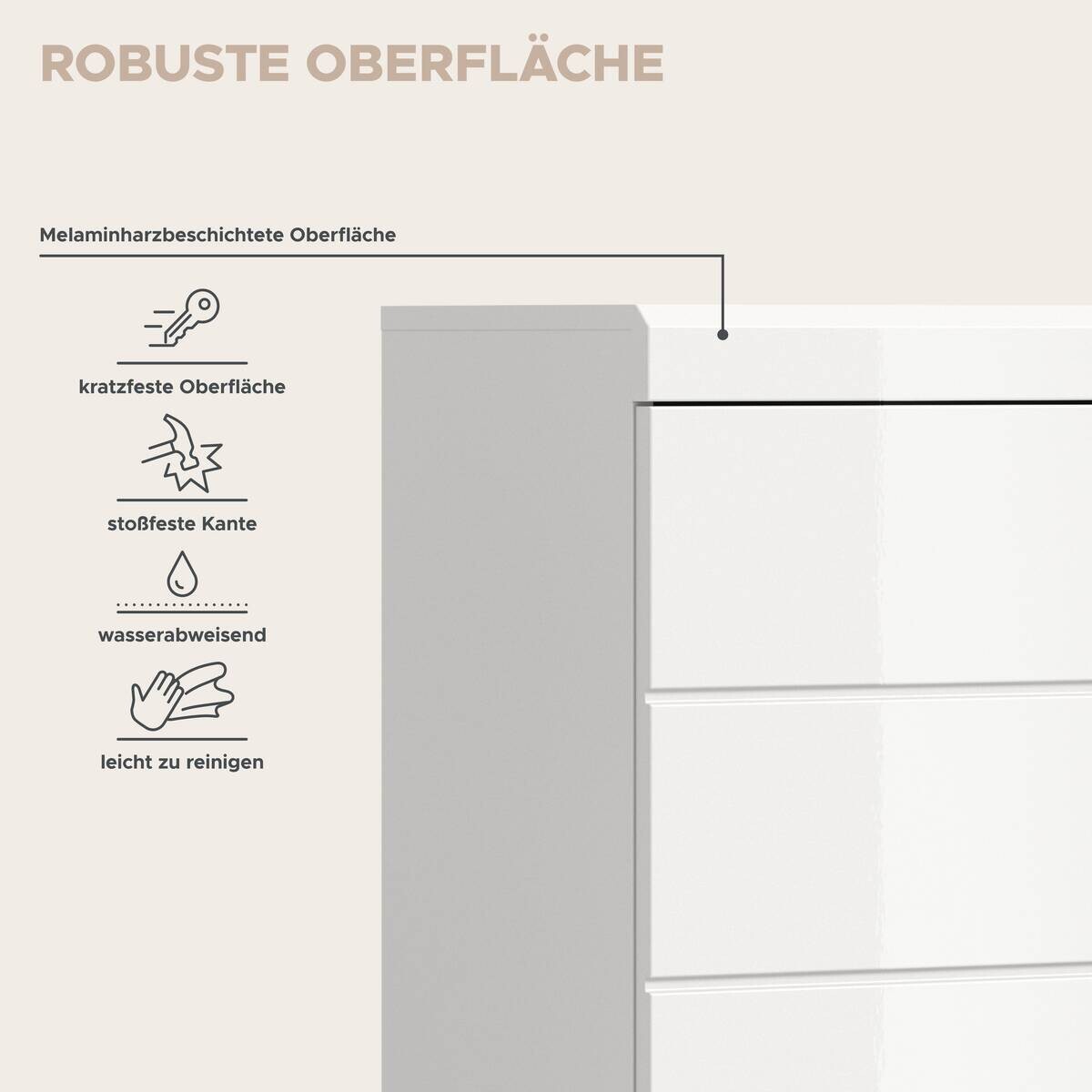 Badhochschrank Scout weiß weiß Hochglanz B/H/T: ca. 74x191x31 cm