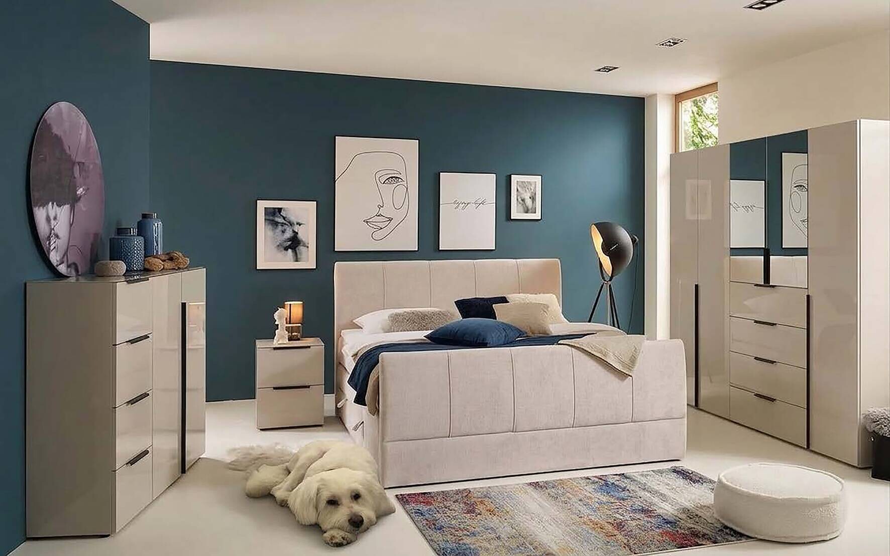 Boxspringbett Harmony creme Liegefläche B/L: ca. 180x200 cm