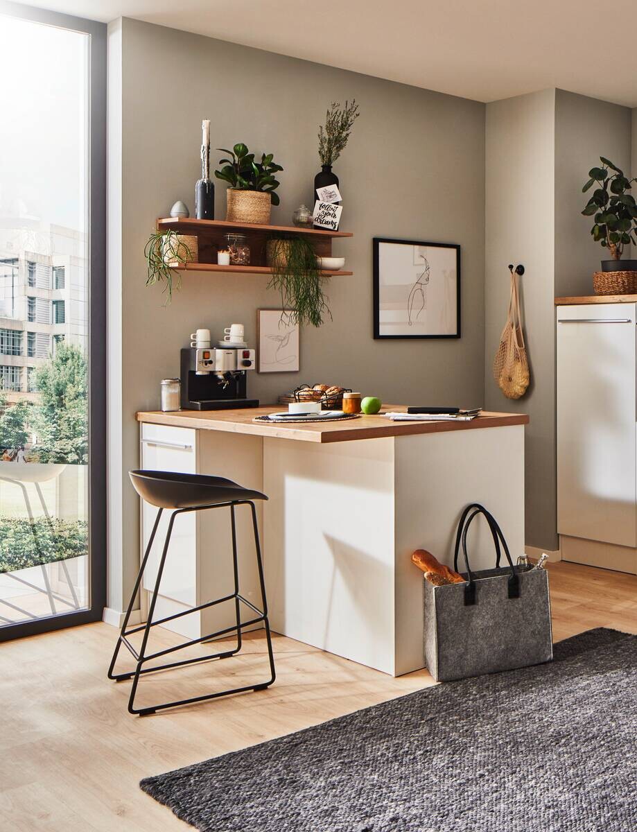 Respekta Inselküche Gabriel weiß Hochglanz