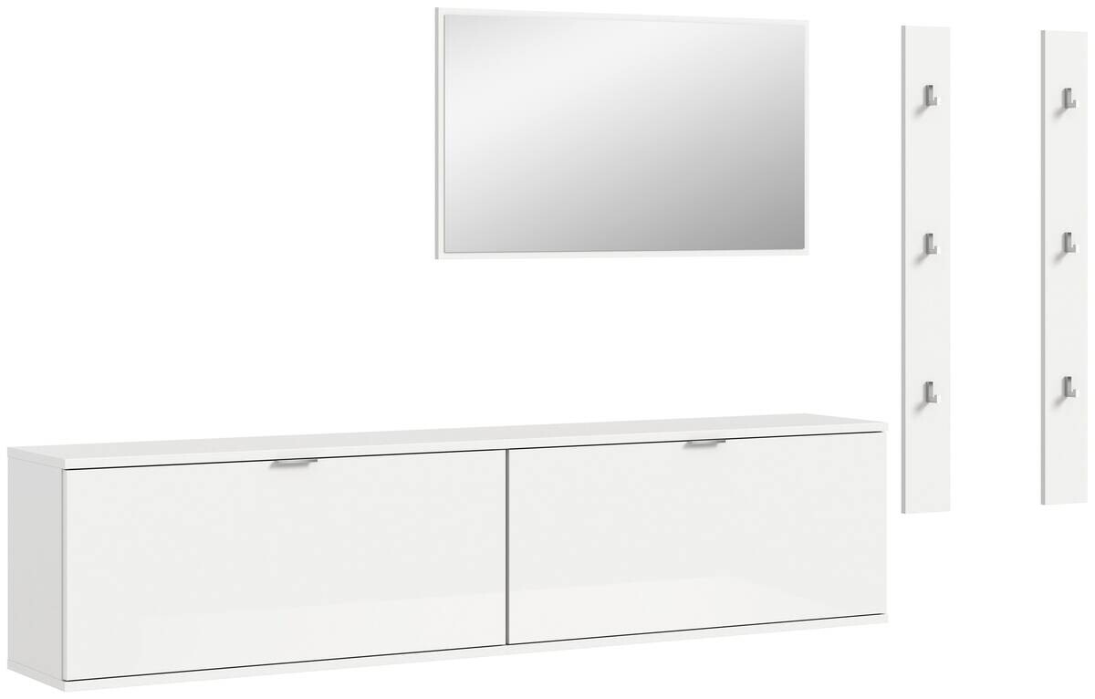 Garderobe PROJEKT X weiß weiß Hochglanz B/H/T: ca. 237x191x37 cm