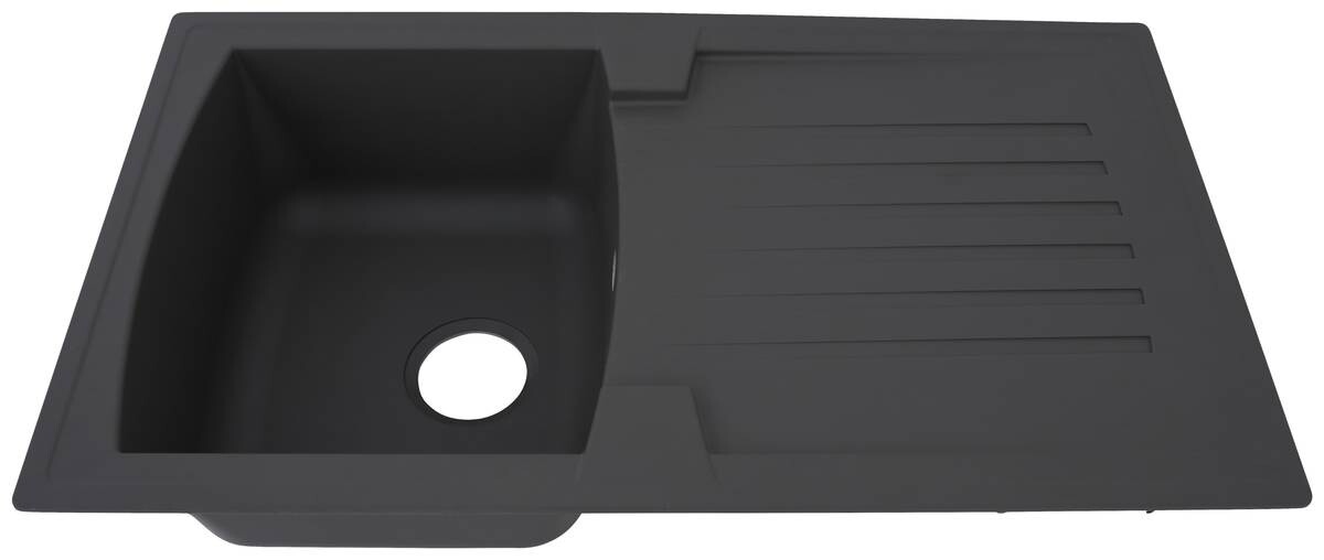 Respekta Einbauspüle Boston 86 x 50 G Beton grau Mineralite B/H/T: ca. 86x20x50 cm