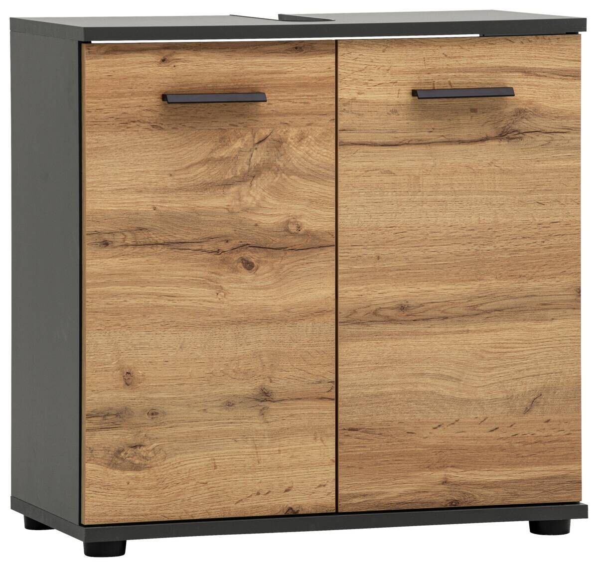 Waschbeckenunterschrank Lanos Eiche Nachbildung anthrazit B/H/T: ca. 60x60x33 cm