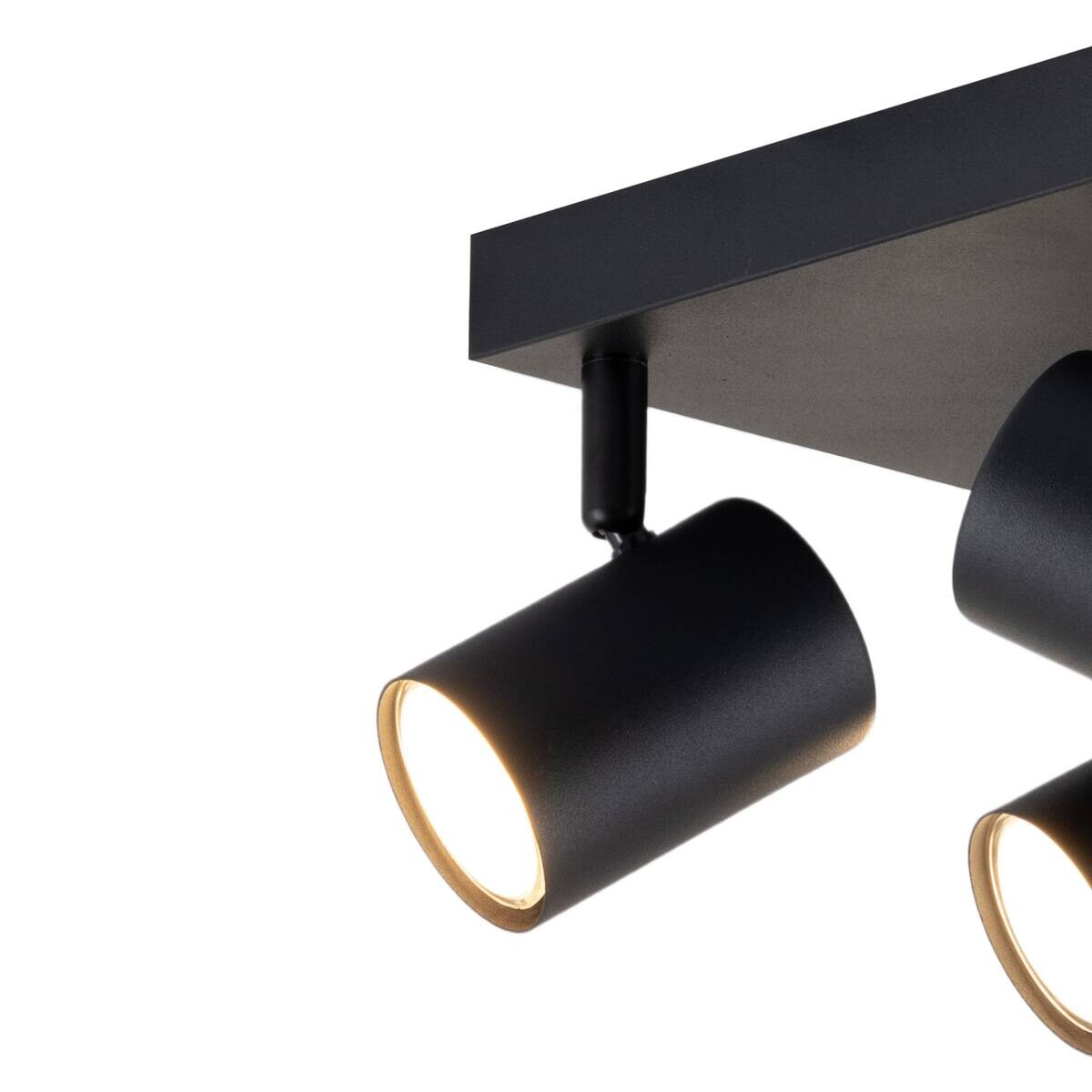 POCOline Spotbalken Thanina schwarz Metall B/H/L: ca. 28x12x28 cm GU10 4 Brennstellen