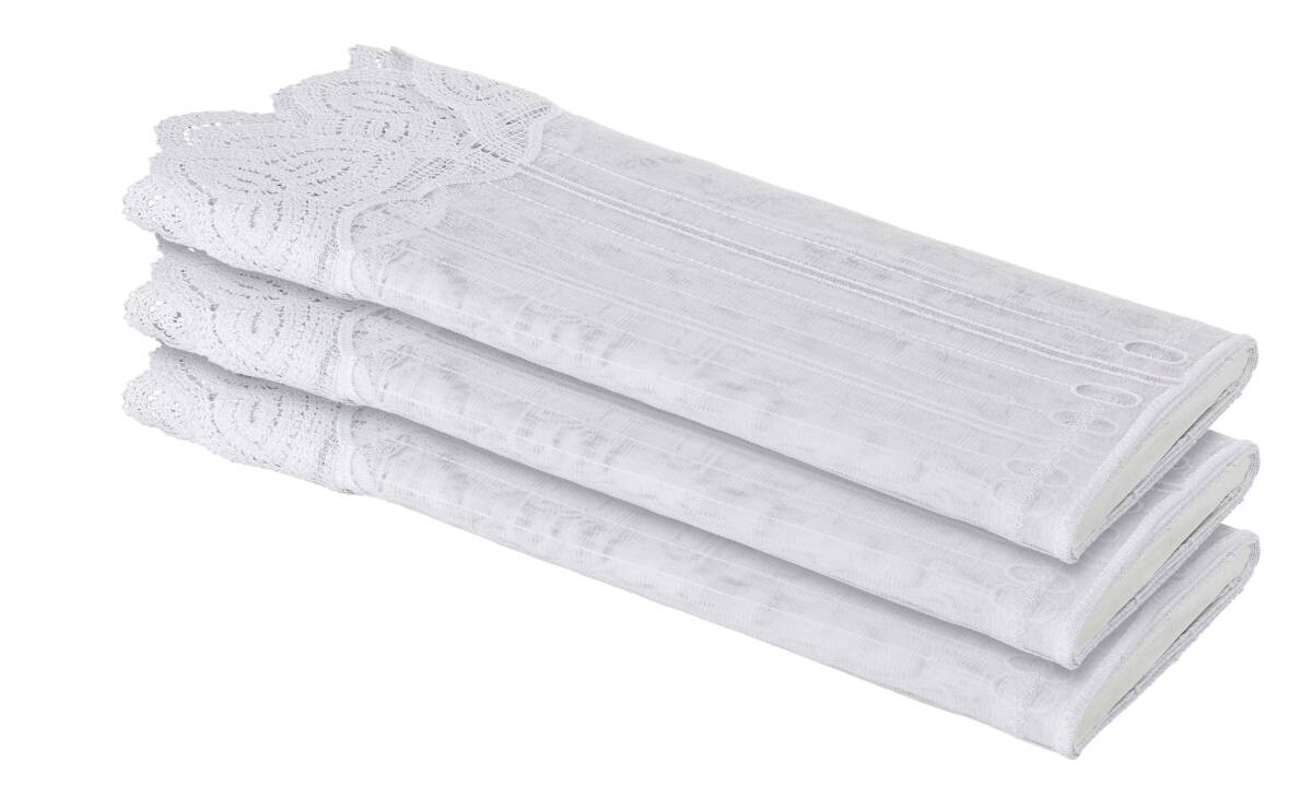 Scheibengardinen-Meterware Isla reinweiß H: ca. 45 cm