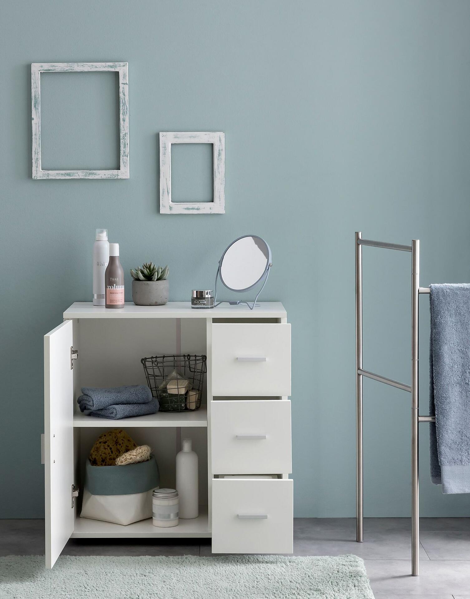 Badkommode weiß B/H/T: ca. 33x66x60 cm