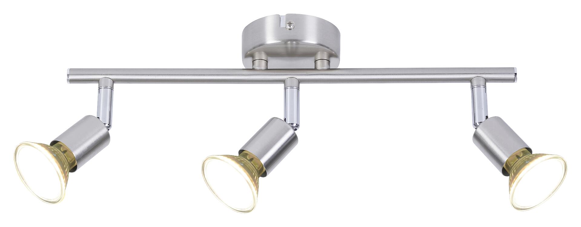 POCOline Spotbalken Boris nickel B/H/L: ca. 10x8x36 cm 3 Brennstellen