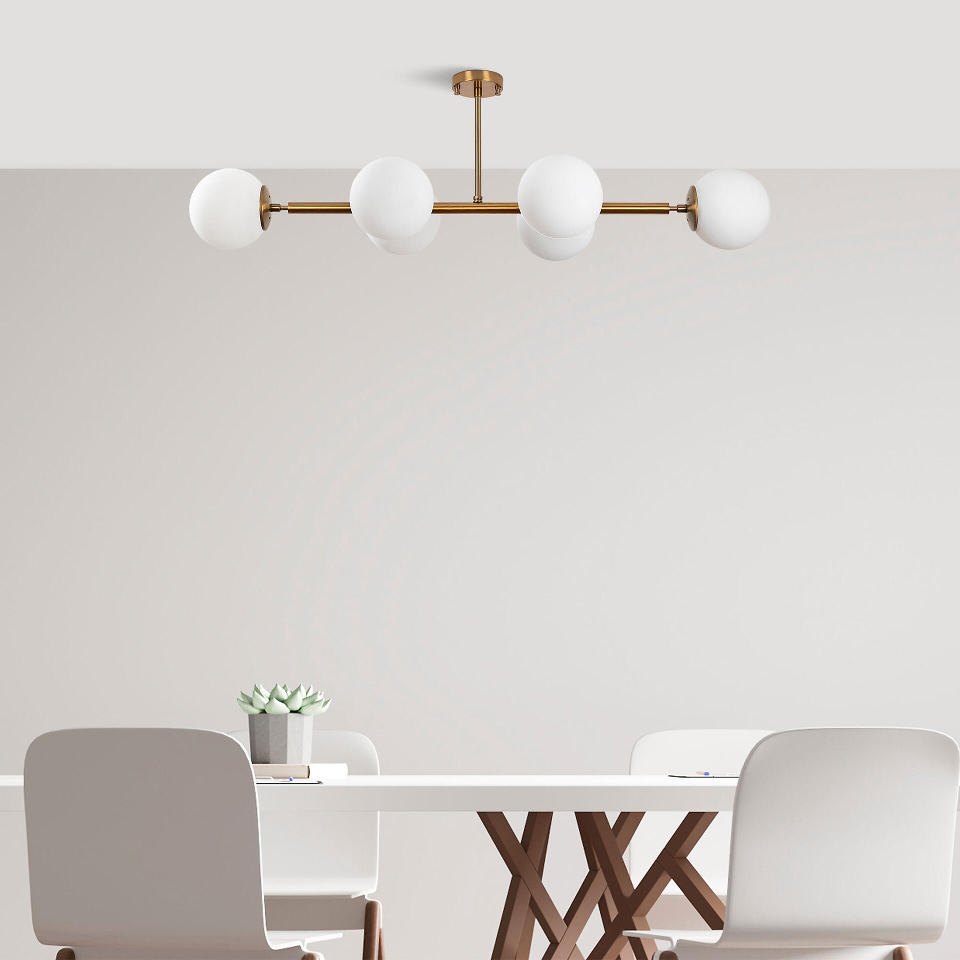 Opviq Deckenleuchte Fazli-10501 Glas B/H/T/L: ca. 110x35x40x110 cm E14 6 Brennstellen