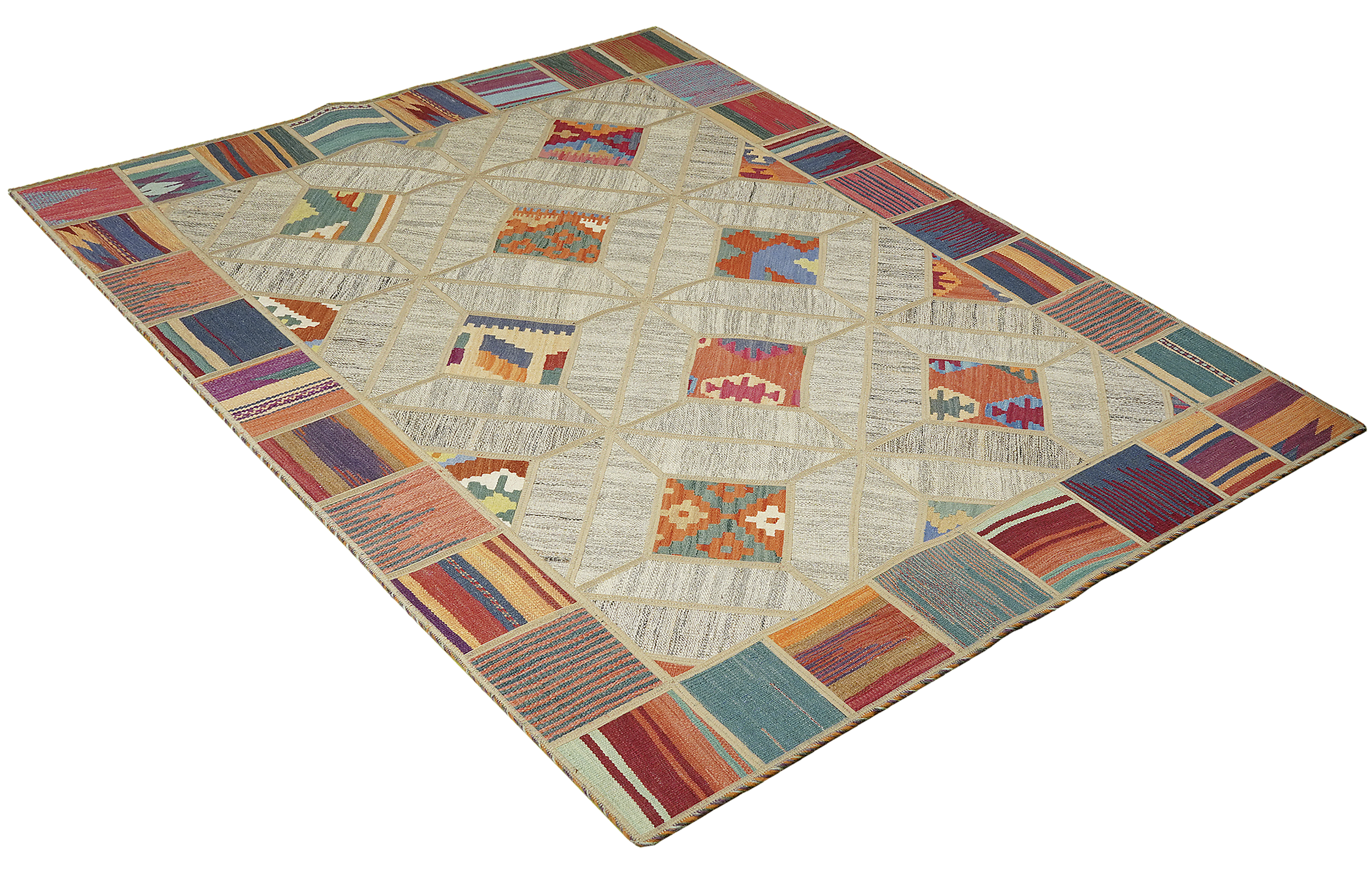 PersaTepp Teppich Kelim Tekkehdouz beige B/H/L: ca. 150x1x200 cm PersaTepp Teppich Kelim Tekkehdouz beige B/H/L: ca. 150x1x200 cm