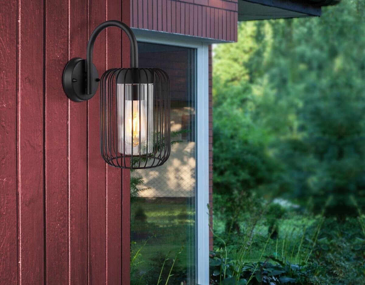 Außenleuchte schwarz B/H: ca. 16x32,5 cm