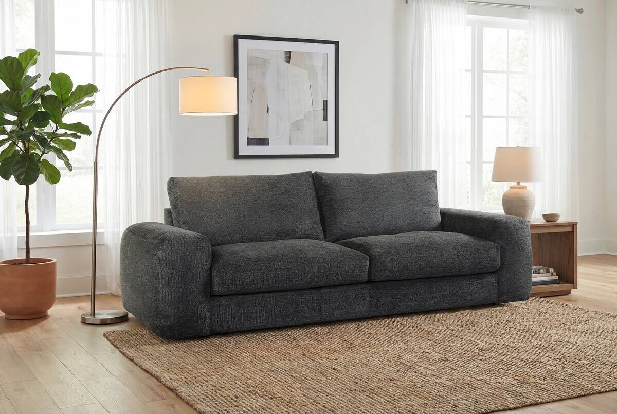 Big Sofa anthrazit Microfaser B/H/T: ca. 250x88x105 cm