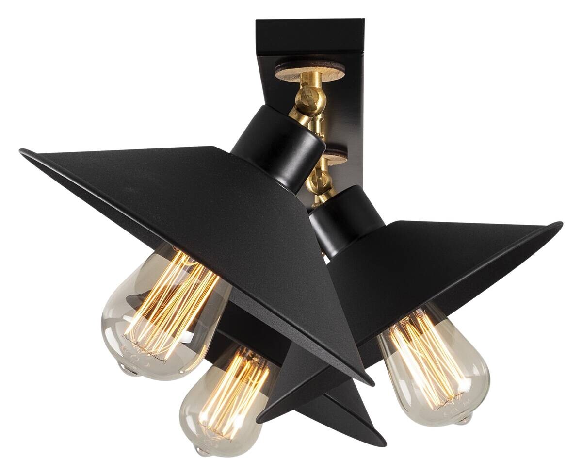 Opviq Deckenleuchte Berceste schwarz Metall B/H/T/L/D: ca. 80x17x80x80x80 cm E27 3 Brennstellen