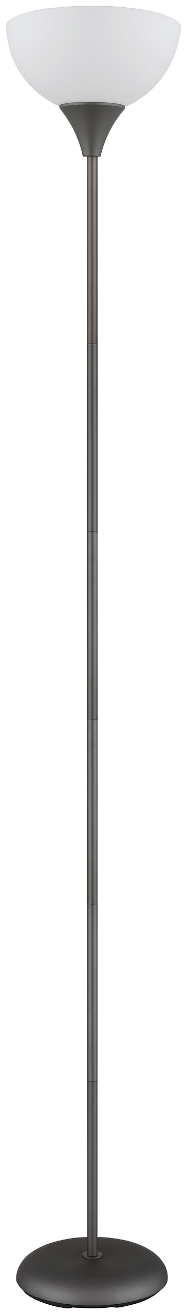 GLOBO Stehleuchte titanfarbig schwarz Opal Kunststoff Metall H/D: ca. 178,5x25 cm E27 1 Brennstellen