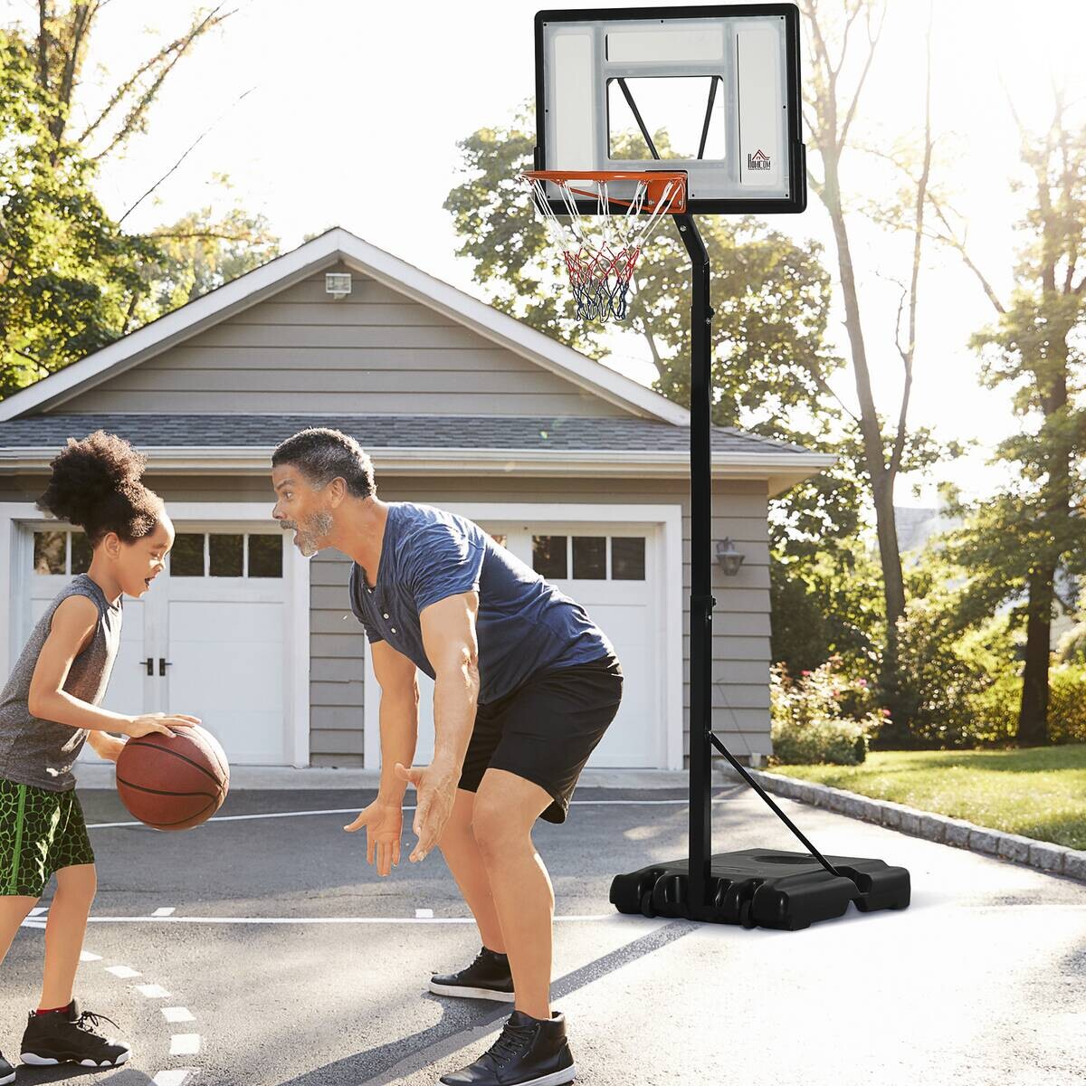 HOMCOM Basketballkorb schwarz B/H/L: ca. 60x90x310 cm