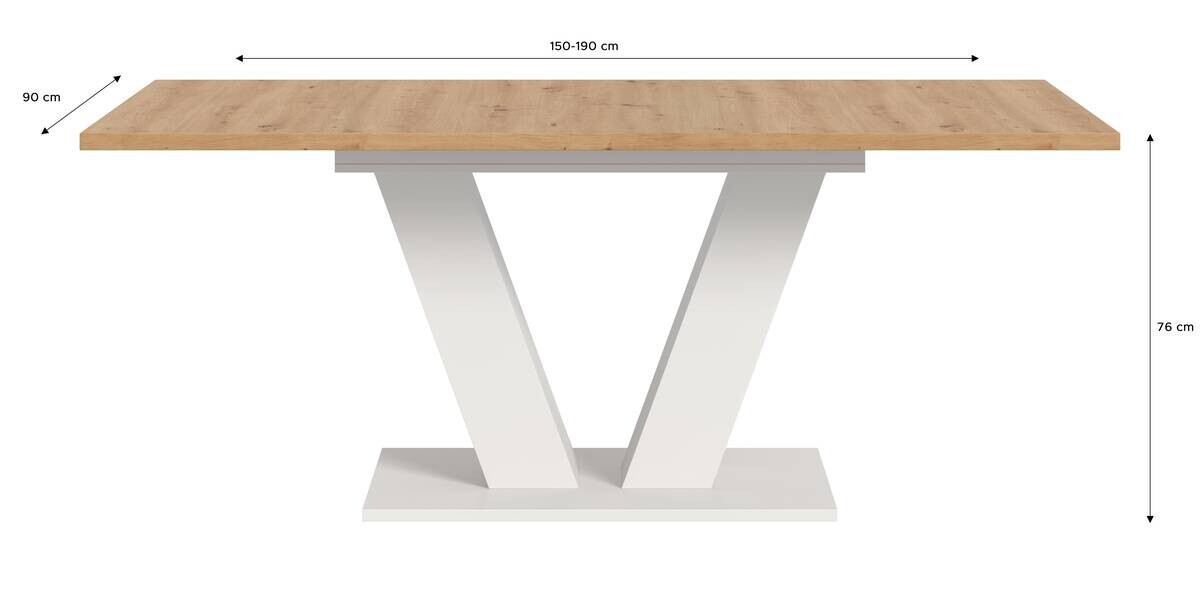 Esstisch MOTION weiß Artisan Nachbildung B/H/T: ca. 150x76x90 cm