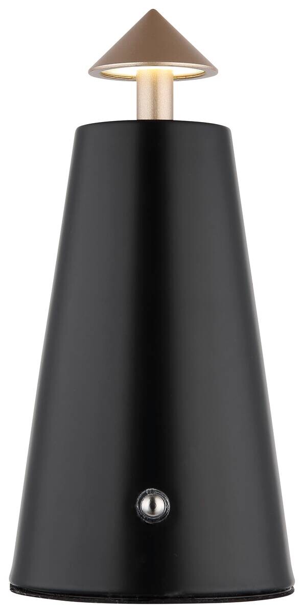 GLOBO LED-Tischleuchte mattschwarz schwarz Cappuccino Metall Kunststoff Stein H/D: ca. 19x9 cm 1 Brennstellen