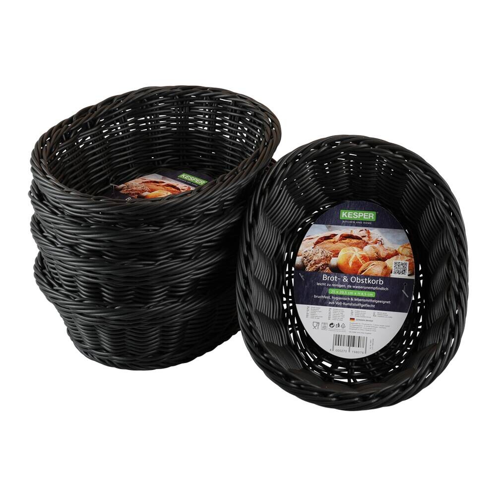 Kesper Brot und Obstkorb schwarz Kunststoff B/H/L: ca. 20,5x25x22 cm