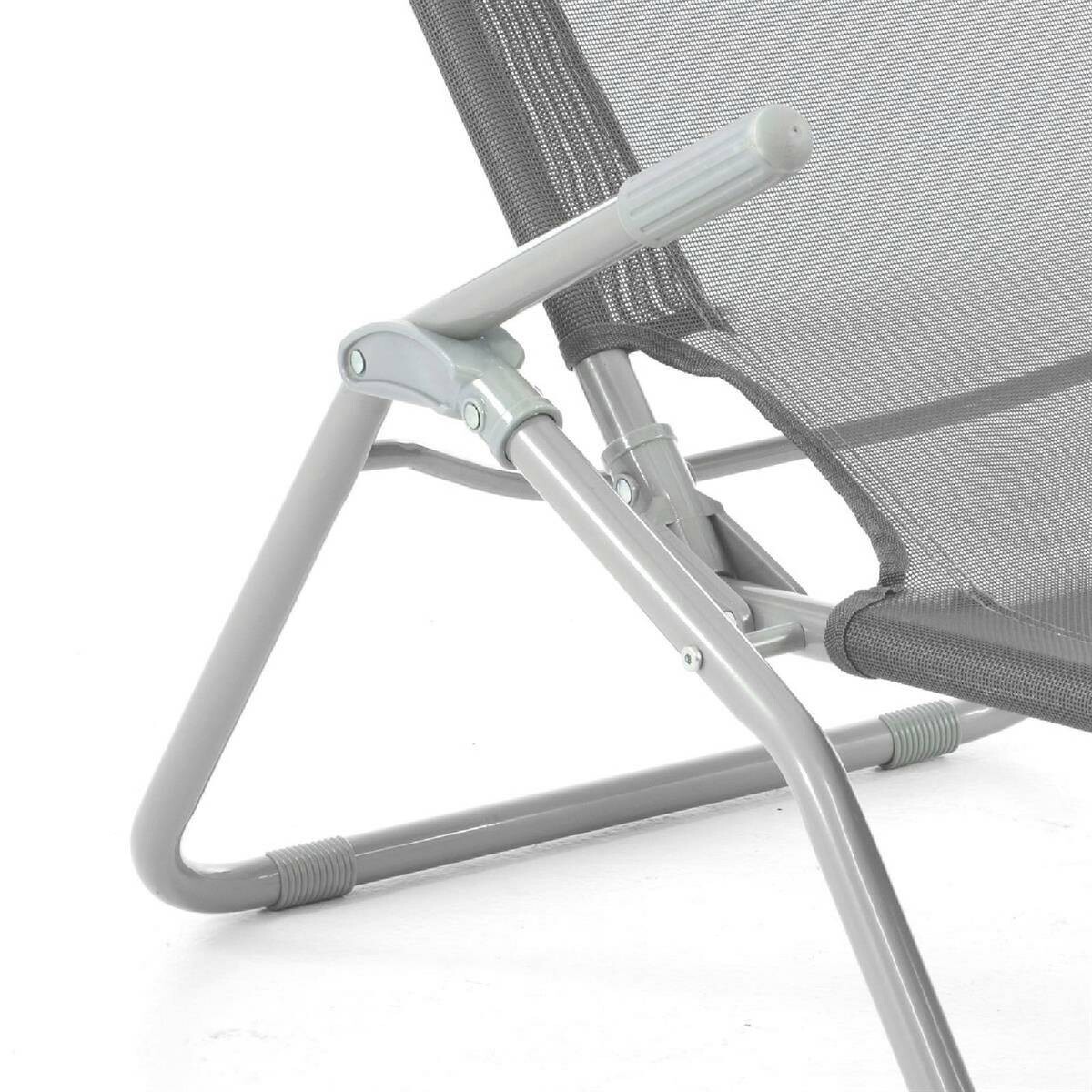 VCM Gartenliege-Set grau Stahl B/H/L: ca. 48x100x160 cm