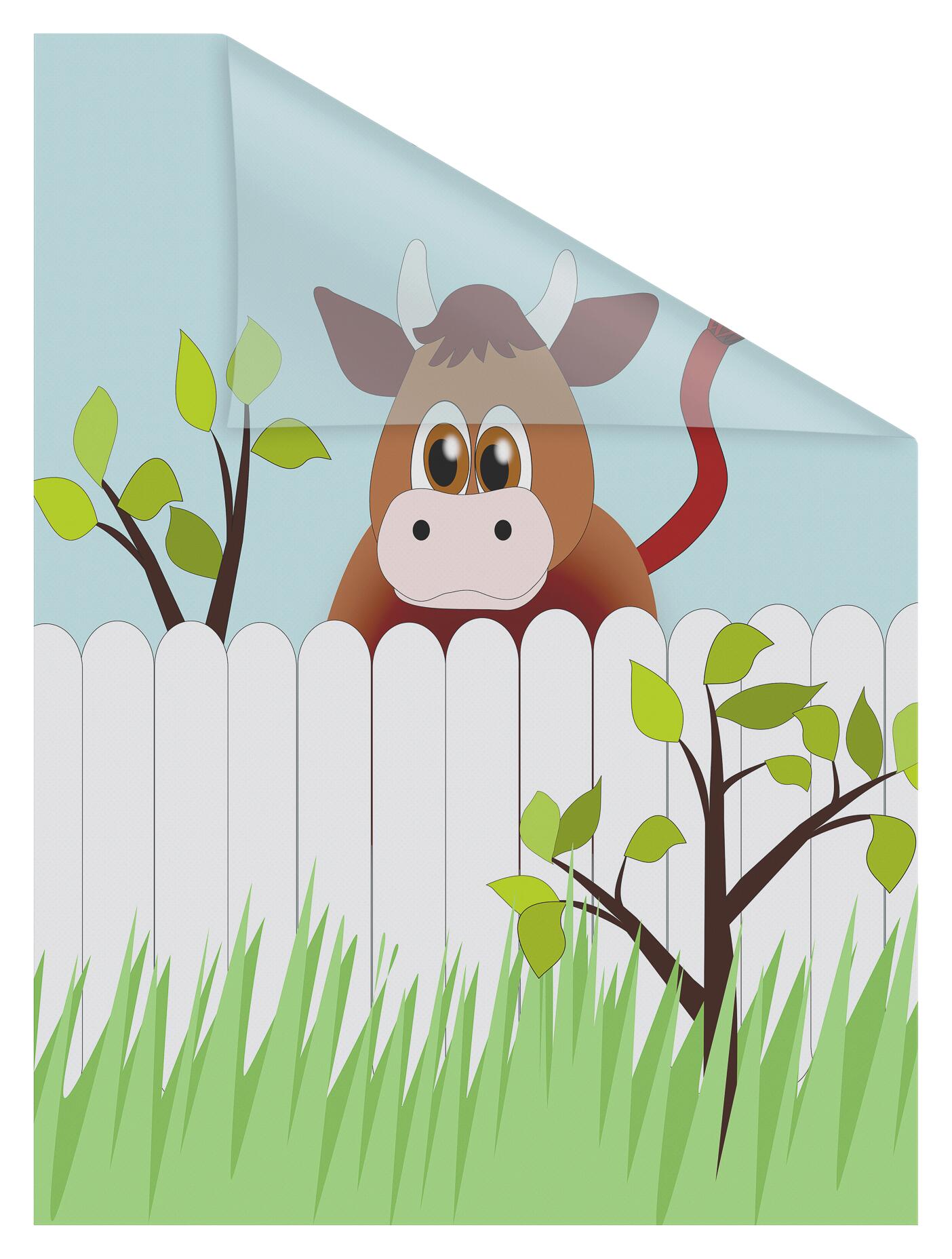 LICHTBLICK Fensterfolie Ochse Otto Tiere Ochse Otto grün weiß B/L: ca. 100x180 cm