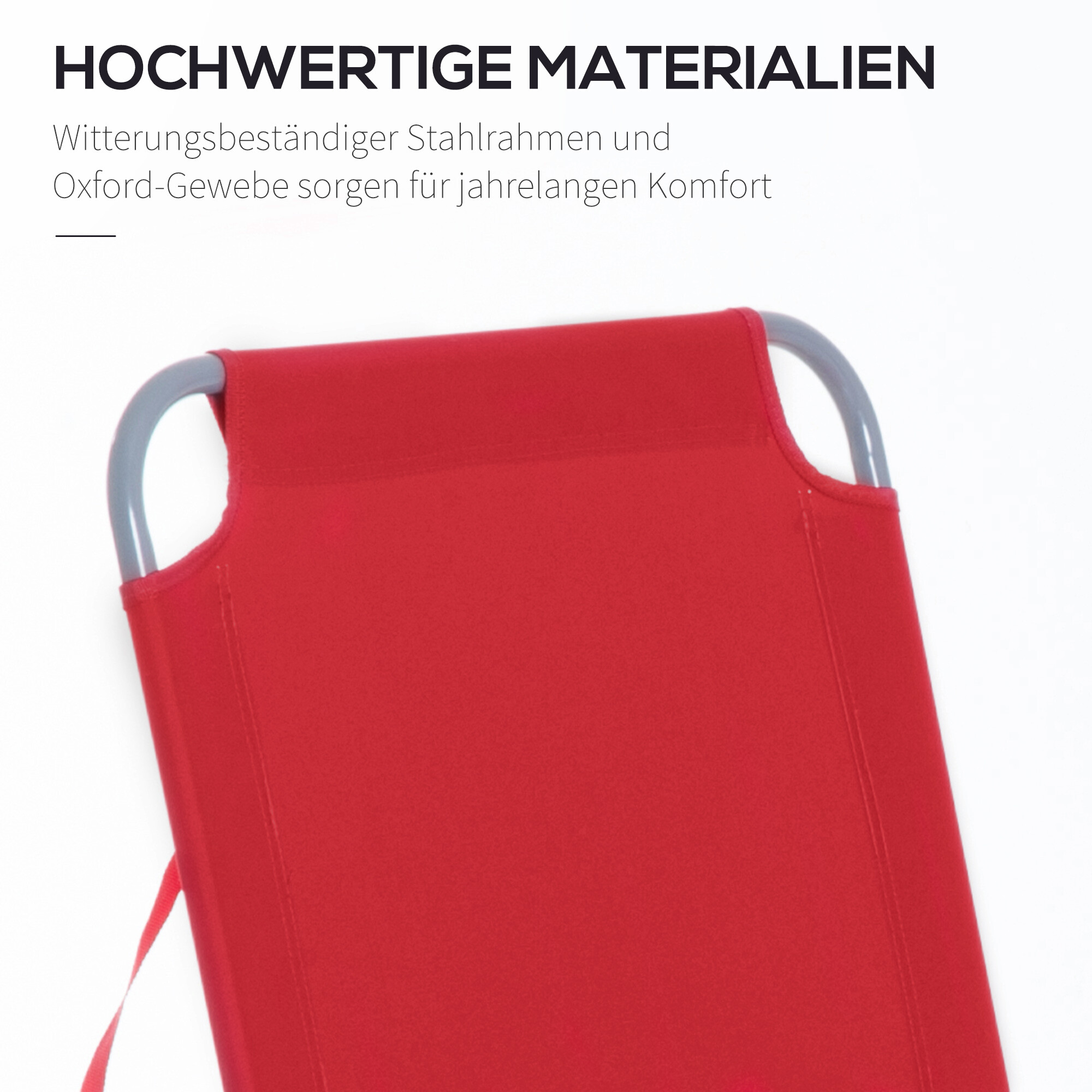 Outsunny Sonnenliege rot Polyester B/H/L: ca. 55x24x187 cm
