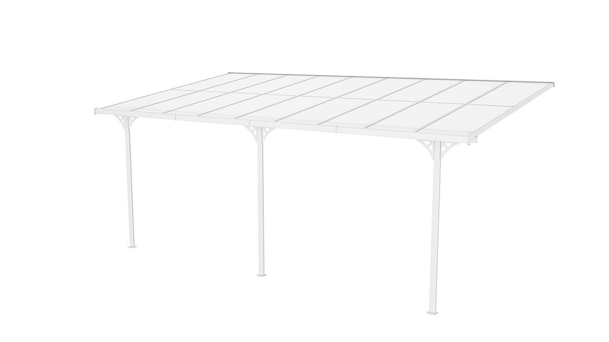 Westmann Terrassenüberdachung Bruce weiß Aluminium B/H/L: ca. 556x270x300 cm