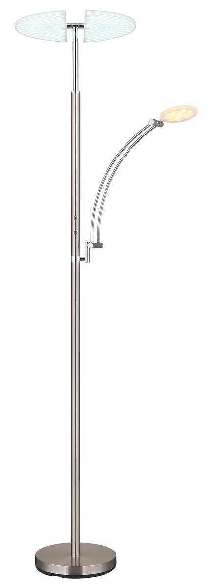 GLOBO LED-Deckenfluter nickel matt Chrom Kunststoff Metall B/H/T: ca. 80x183x40,5 cm 1 Brennstellen