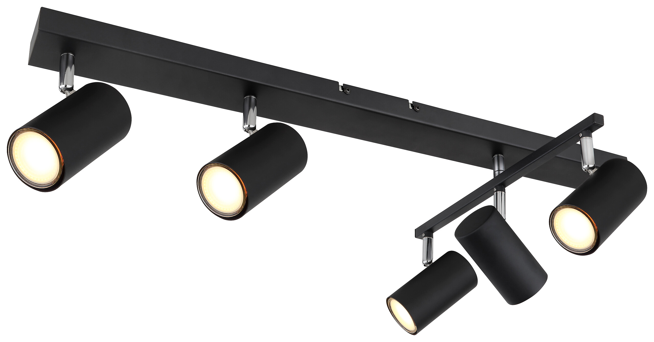 GLOBO Strahler 57911-5B Robby schwarz Metall B/H/L: ca. 35x17x70 cm GU10 5 Brennstellen