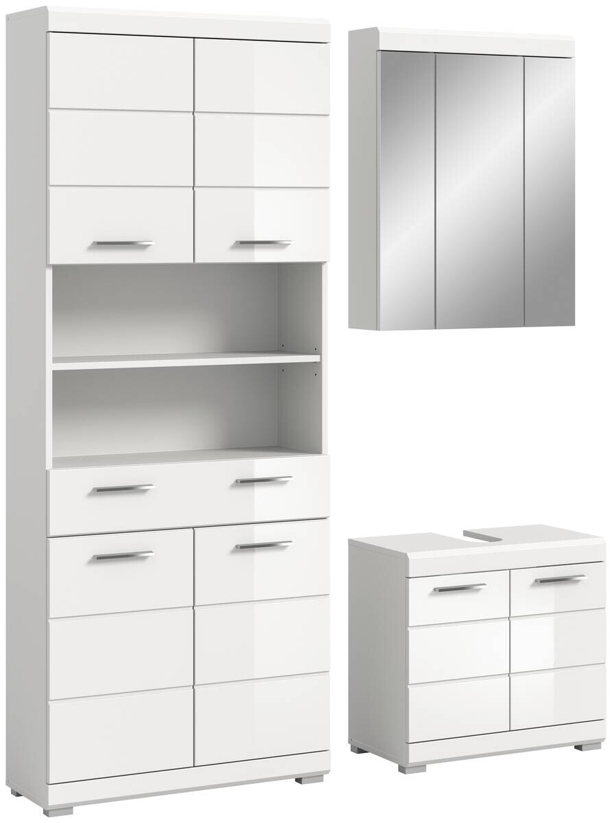 Badezimmer-Set Scout weiß weiß Hochglanz B/H/T: ca. 149x34x191 cm