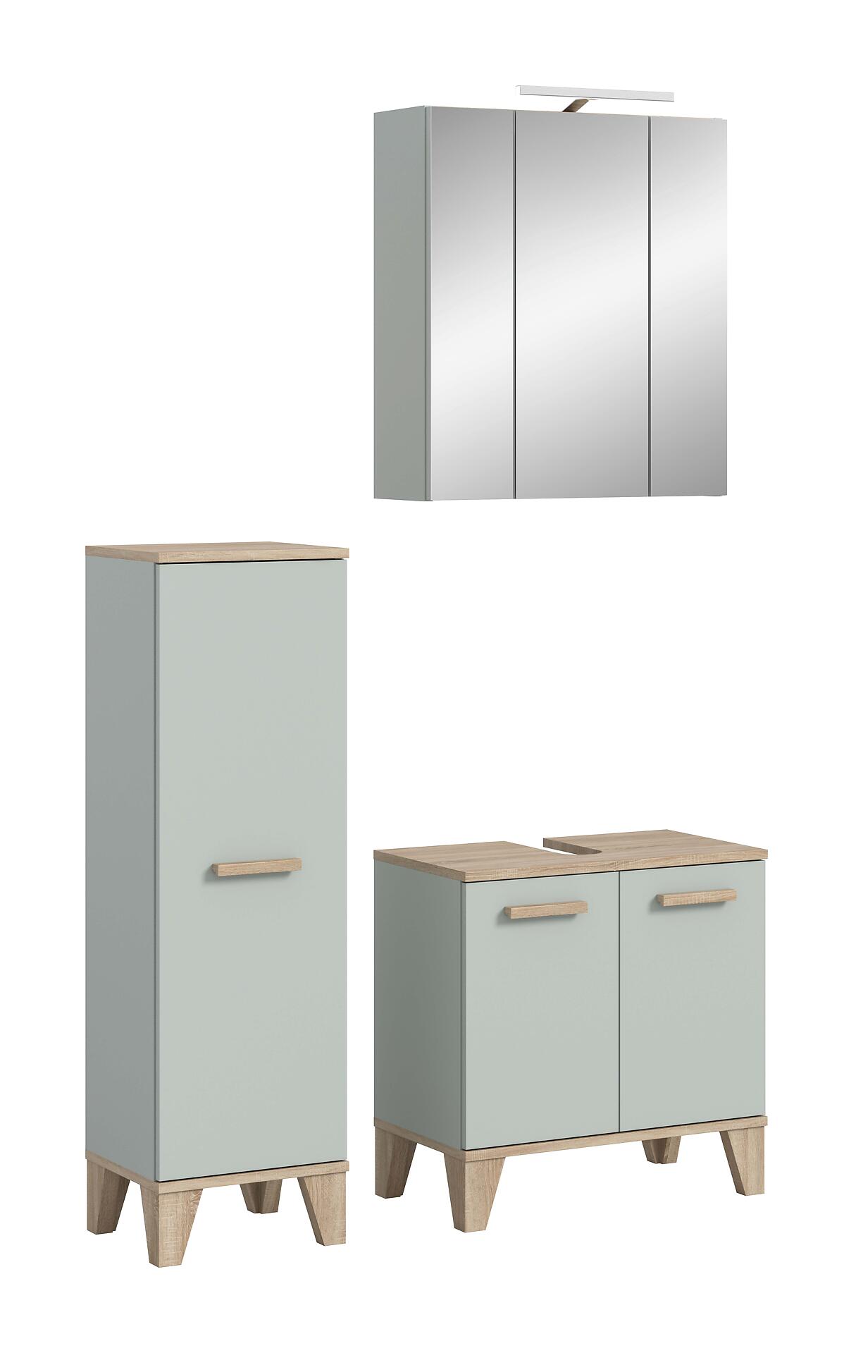 Badezimmer-Set STAR hellgrün Eiche hell Nachbildung B/H/T: ca. 109x190x34 cm