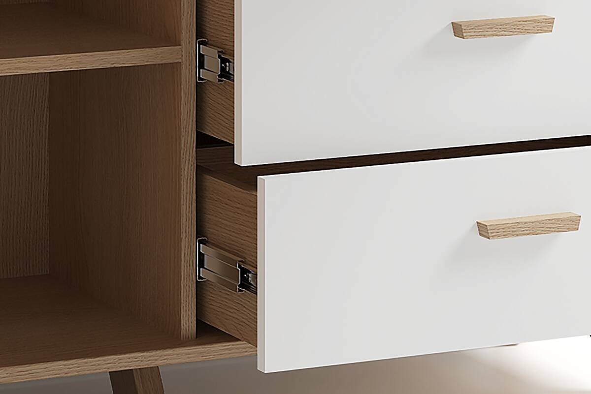 Highboard BASTIAN Eiche weiß B/H/T: ca. 120x131x36,5 cm