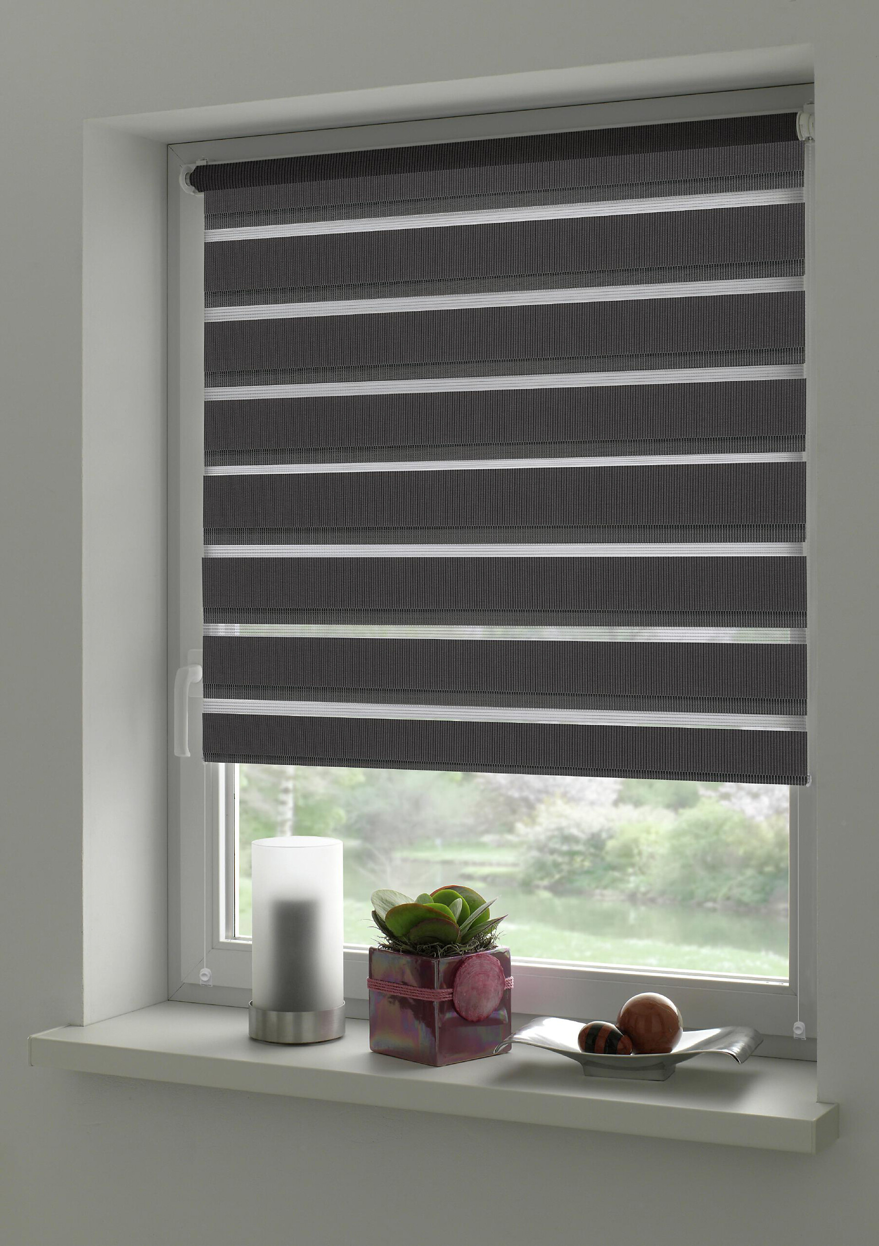 Doppelrollo Easyfix anthrazit B/L: ca. 90x150 cm