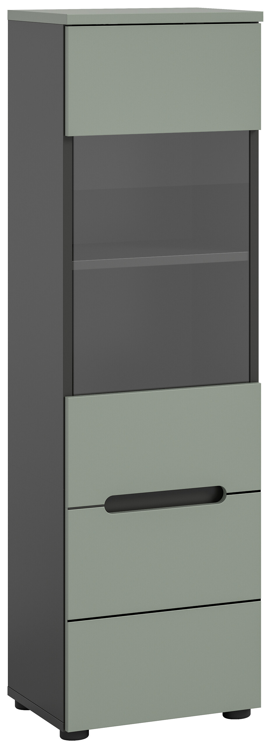 Vitrine Canu grün basaltgrau Nachbildung B/H/T: ca. 36x125x33 cm Vitrine Canu grün basaltgrau Nachbildung B/H/T: ca. 36x125x33 cm