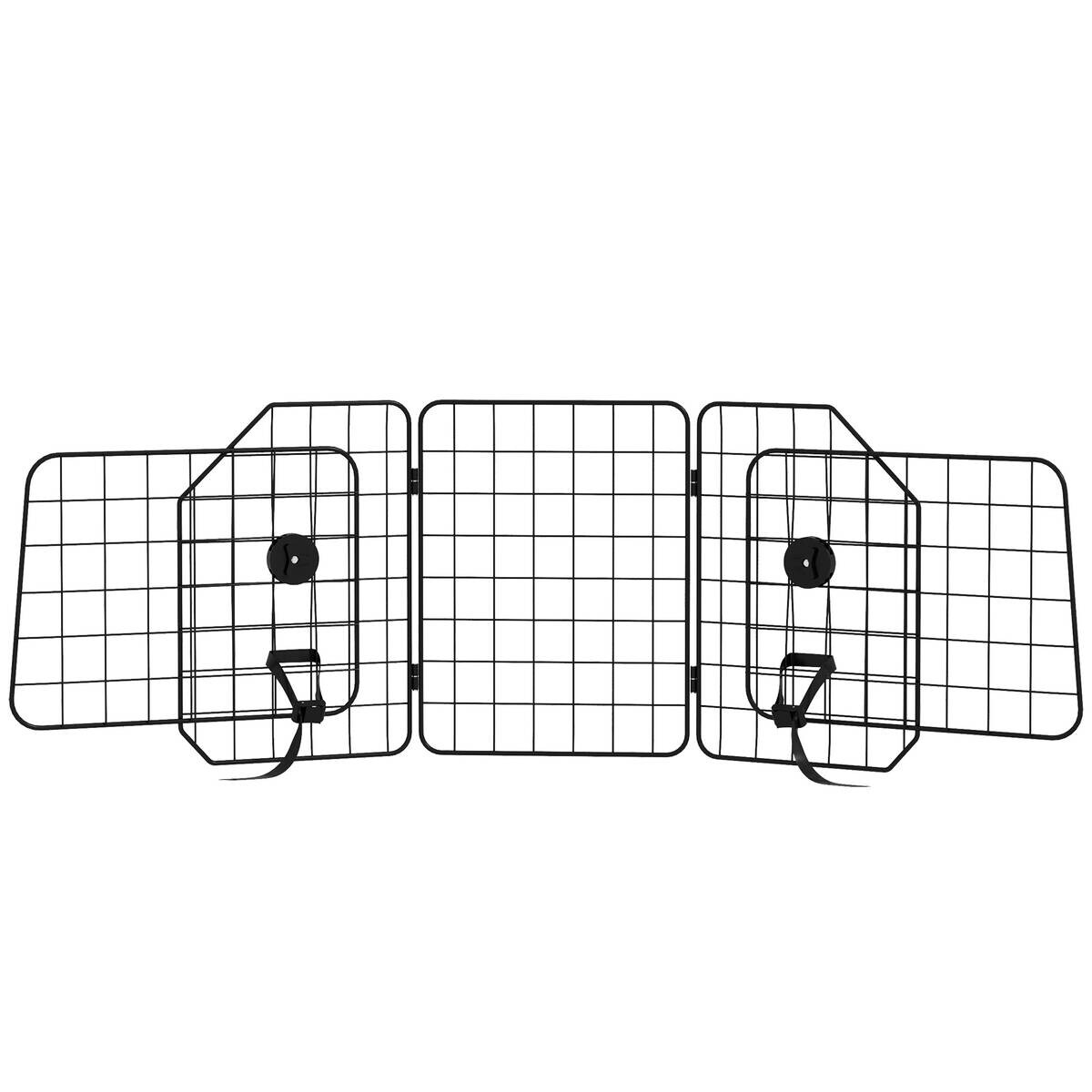 PawHut Hunde-Absperrgitter schwarz Stahl B/H/L: ca. 5x42x150 cm