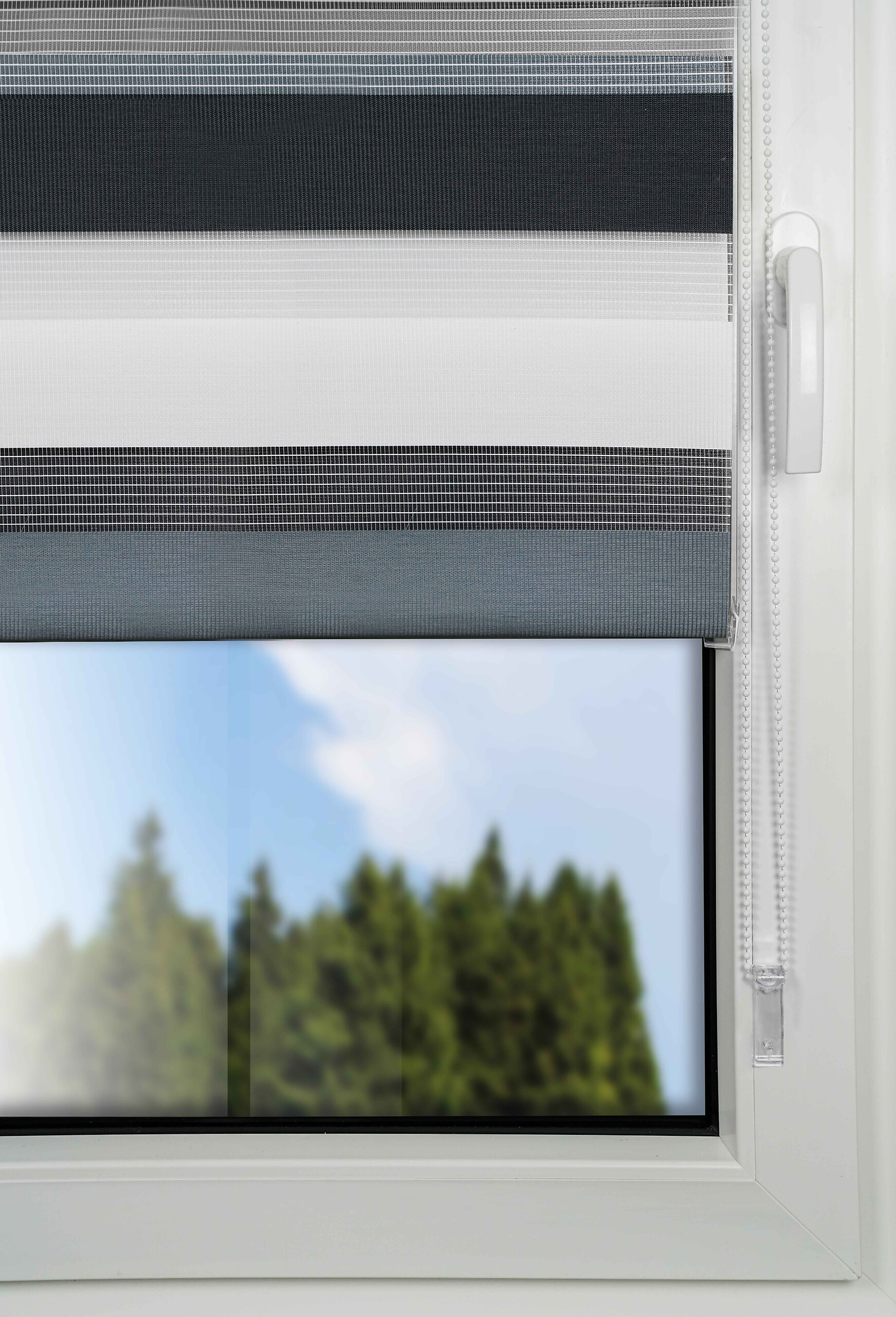 Doppelrollo Just-Triple grau B/L: ca. 80x210 cm