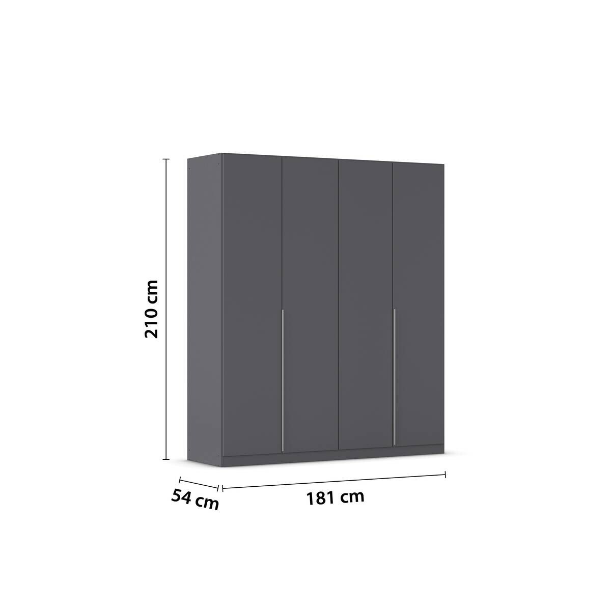 Kleiderschrank Alabama grau B/H/T: ca. 181x210x54 cm
