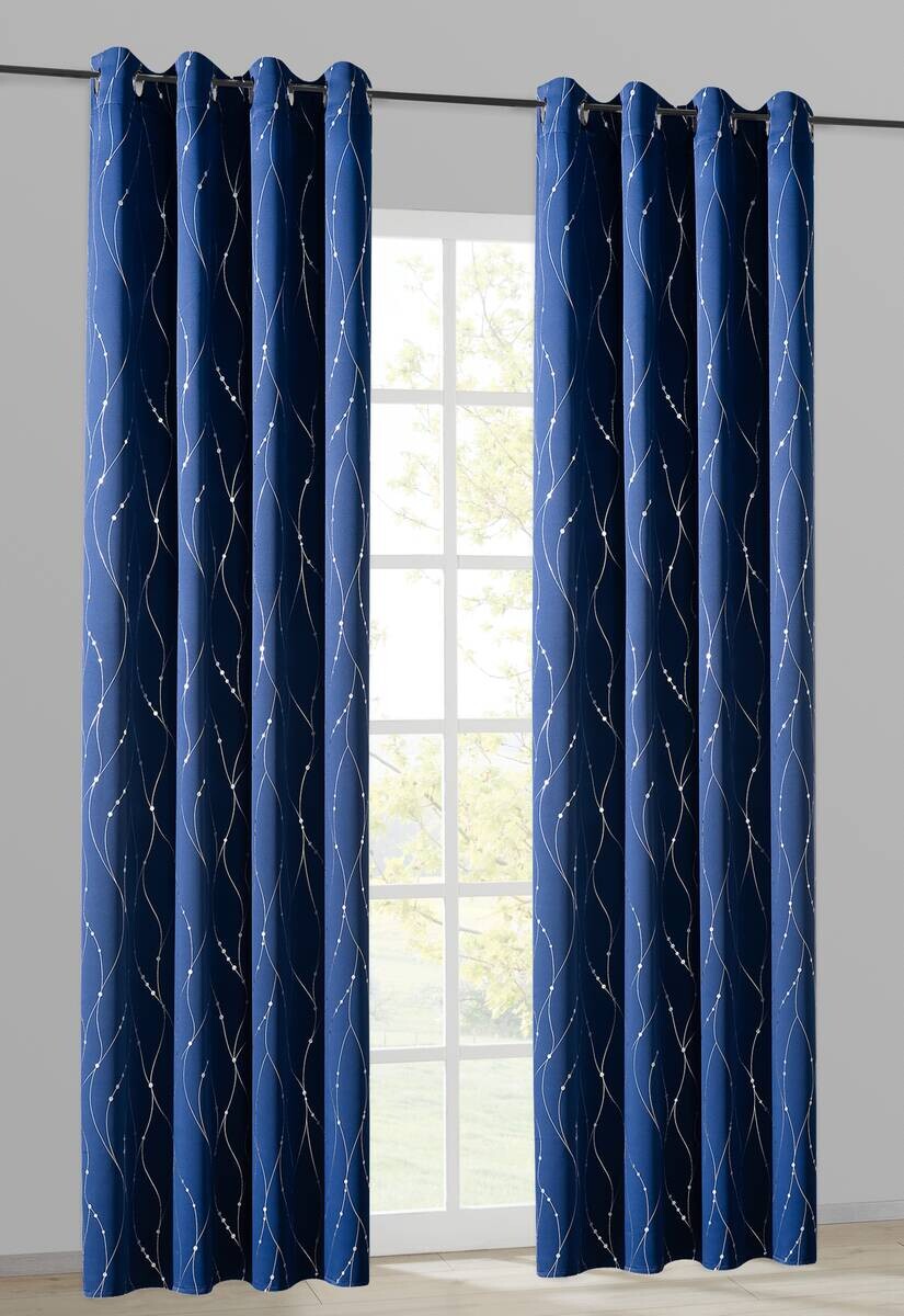 Verdunklungsvorhang Napoli blau B/L: ca. 135x245 cm