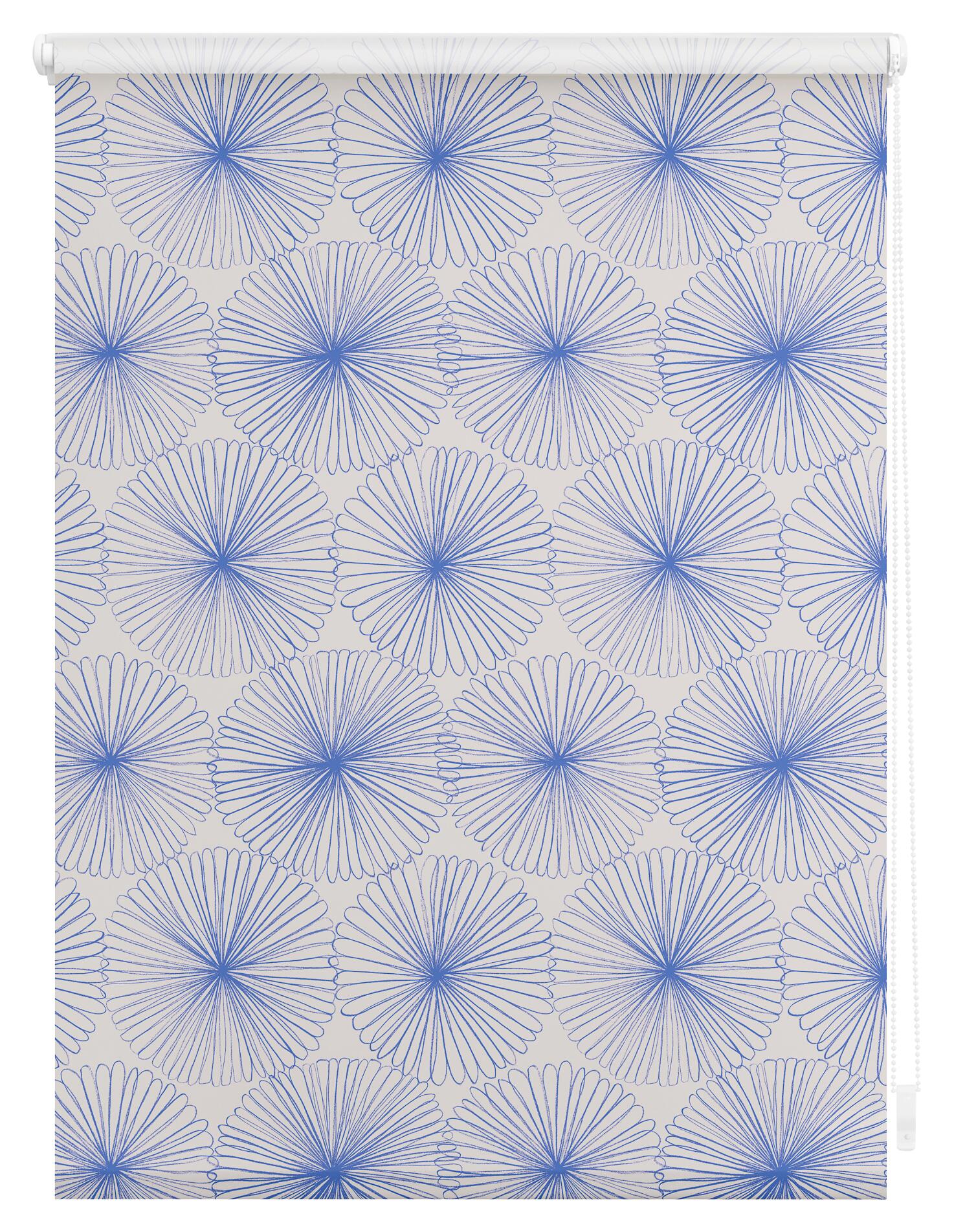 LICHTBLICK Rollo Flower Wheel blau B/L: ca. 120x150 cm