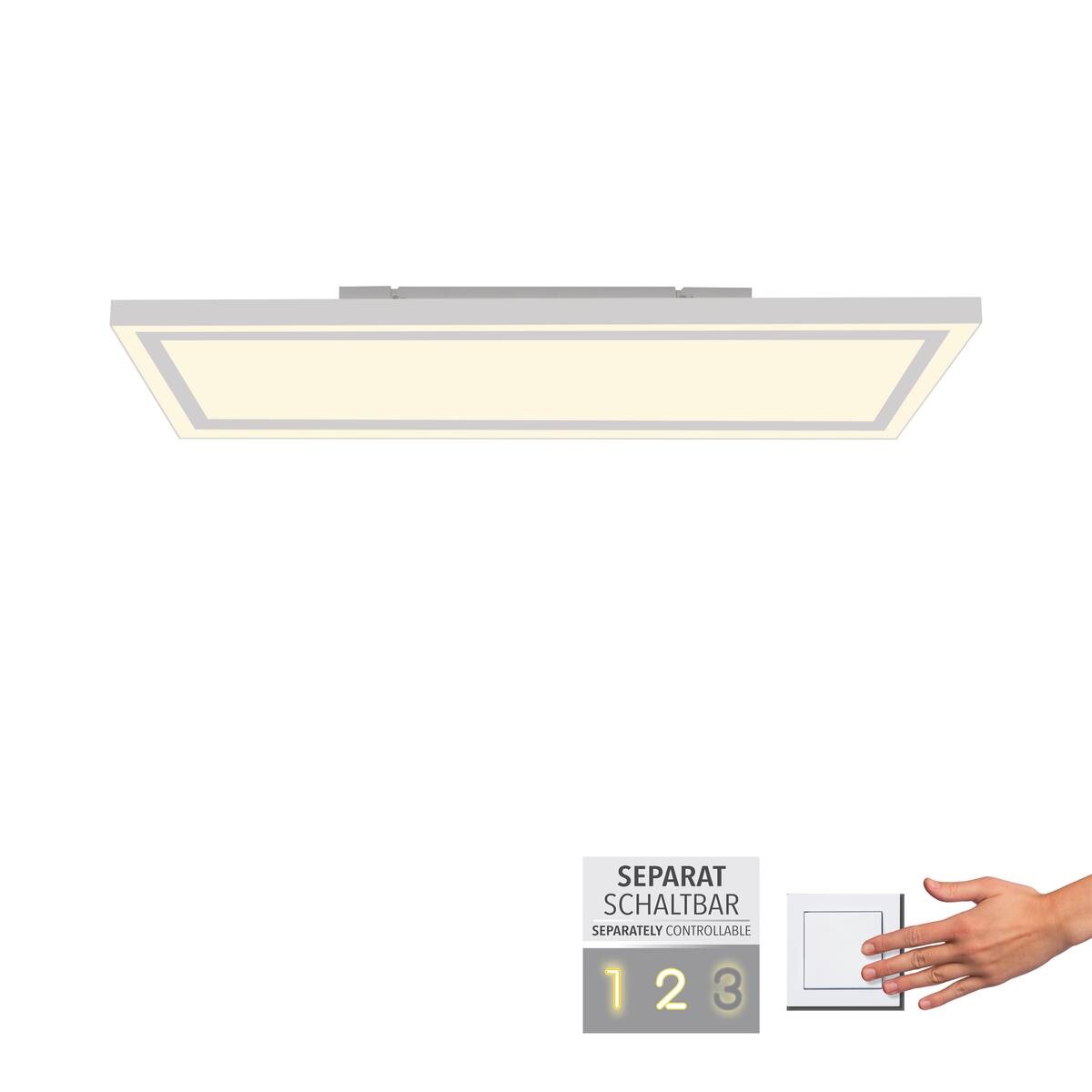 Just Light LED-Deckenleuchte BEDGING 14882-16 weiß Eisen Kunststoff B/H/T: ca. 80x5,6x35 cm 2 Brennstellen