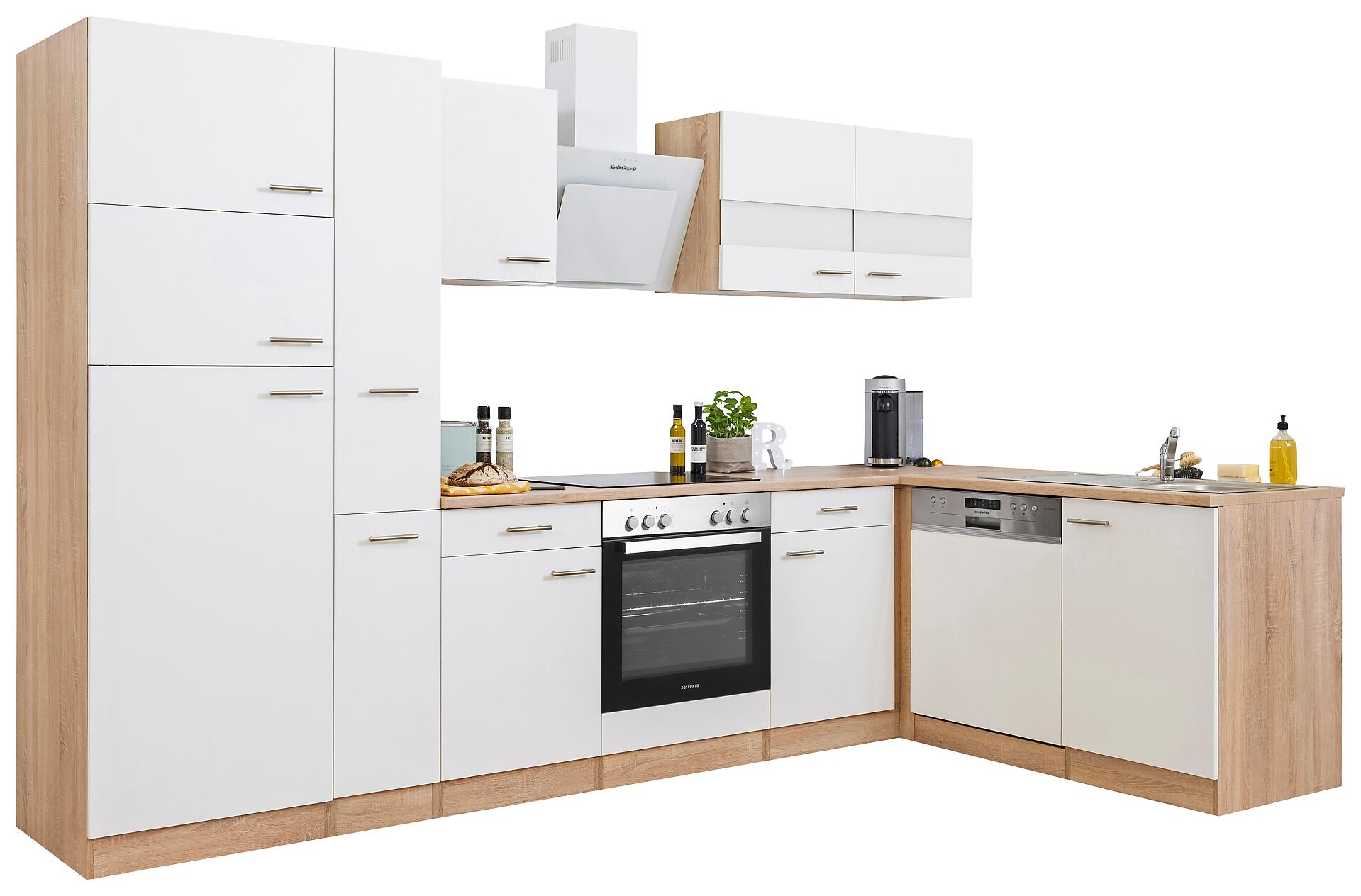 Respekta Winkelküche Economy weiß matt B/H/T: ca. 310x200x172 cm