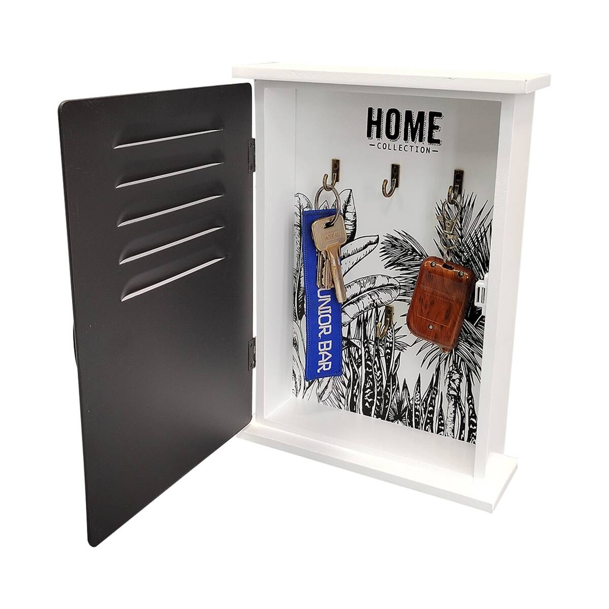 Schlüsselkasten Finn altweiß schwarz B/H/T: ca. 20x28x6 cm