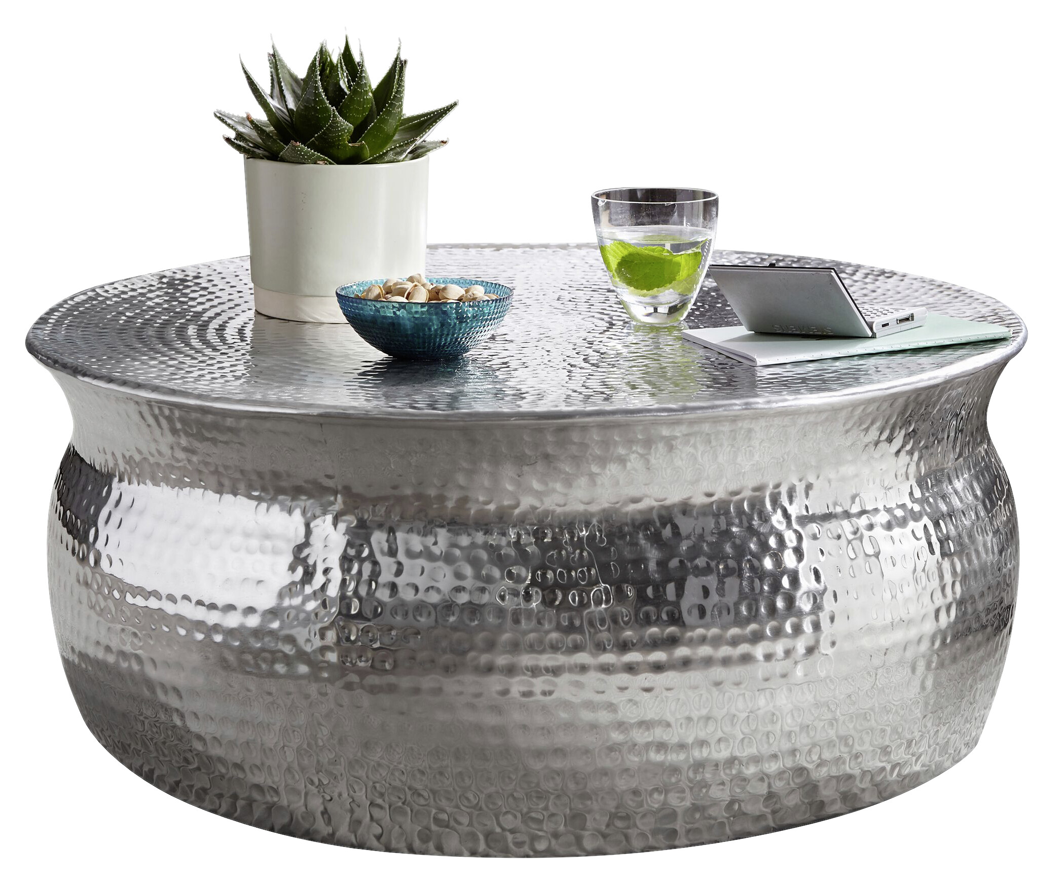 Wohnling Couchtisch silber Aluminium B/H/T: ca. 75x31x75 cm