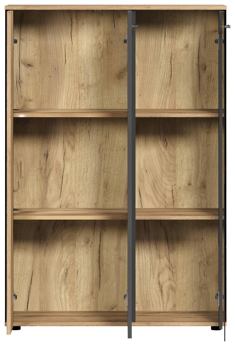 Vitrine Esteban anthrazit Eiche Evoke Coast Nachbildung B/H/T: ca. 90x132x34 cm